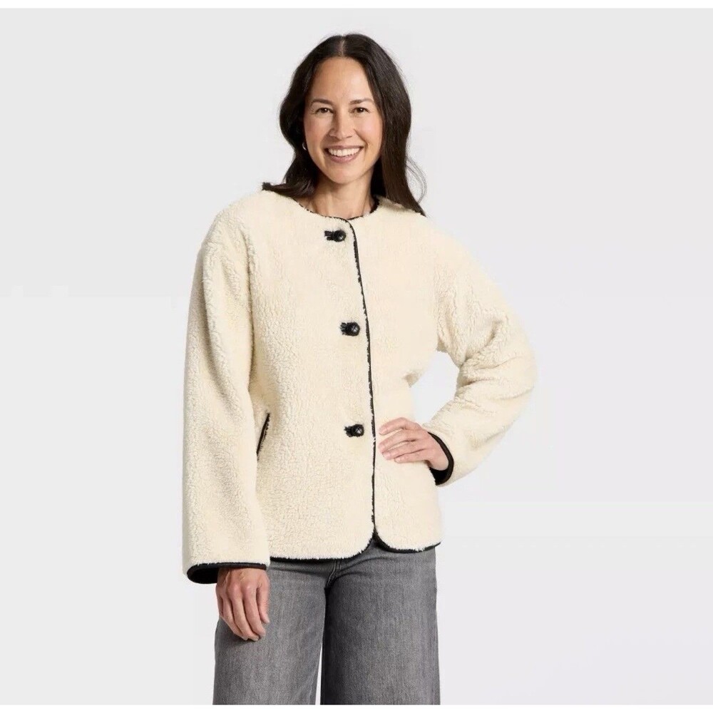 Women's Faux Sherling Coat - Universal Thread Small